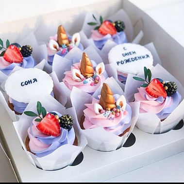 Капкейки "Единорожки" купить - cыктывкар.сладкоежкин.рф